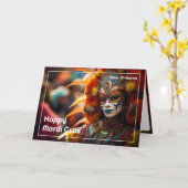 💚💜💛ターコイズエレガンス：マルディグラスラディアンス カード (黄色い花)