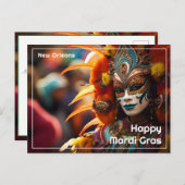 💚💜💛ターコイズエレガンス：マルディグラスラディアンス ポストカード (正面/裏面)