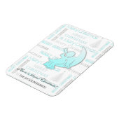 ターコイズエレガントとシルバークリスマスタイポグラフィ マグネット (左側)