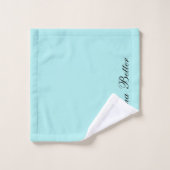 ターコイズエレガントの手書き名署名 バスタオルセット (ウォッシュタオル)