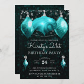 ターコイズエレガントアゲートバウブル21歳の誕生日 招待状 (正面/裏面)