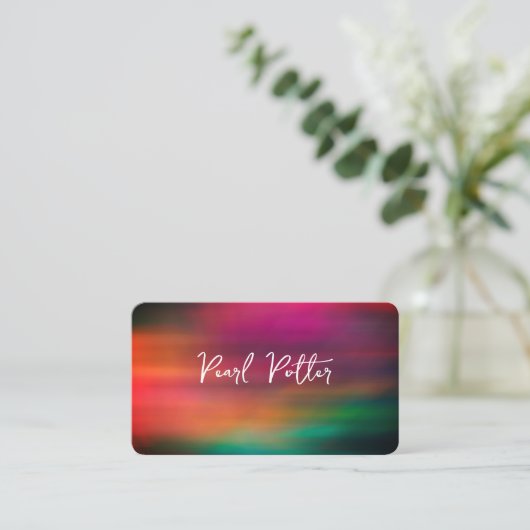 ターコイズエレガントオレンジ色マゼンダ芸術的ーはっきりした 名刺 (スタンド正面)