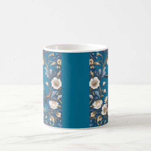 ターコイズエレガントカワセアニドリフローラ コーヒーマグカップ (中央)
