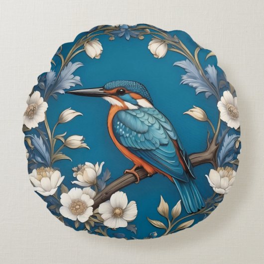 ターコイズエレガントカワセアニドリフローラ ラウンドクッション (正面)