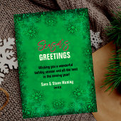 ターコイズエレガントグリッターの雪片クリスマス シーズンカード