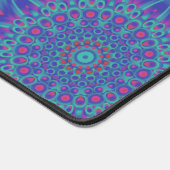 ターコイズエレガントグリーンフローラマンダラ自然禅 デスクマット (コーナー)