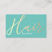 ターコイズエレガントゴールデン美容師 名刺 (正面)