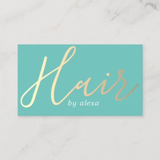 ターコイズエレガントゴールデン美容師 名刺 (正面)