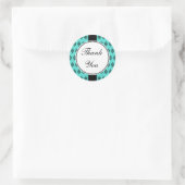 ターコイズエレガントサンキューステッカー ラウンドシール (バッグ)