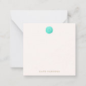 ターコイズエレガントサンドドルノートカード ノートカード (正面)