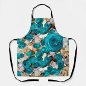 ターコイズエレガントバラオンベージュ抽象芸術 エプロン (正面)