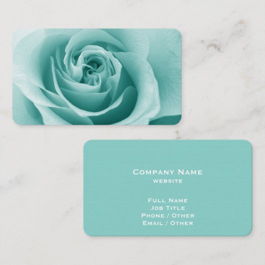ターコイズエレガントバラ名刺 名刺 (正面/裏面)