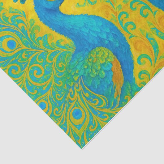 ターコイズエレガントピーコックアールヌーボーデクページ 薄葉紙 (詳細)