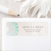 ターコイズエレガントフローラロータスホワイトマーブル ラベル (インサイチュ)