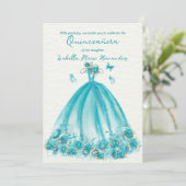 ターコイズエレガントフローラ蝶キンセアニラ 招待状 (スタンド正面)