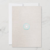 ターコイズエレガントブルーベージュリネンルック 招待状 (裏面)