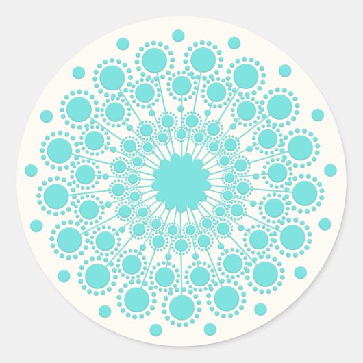 ターコイズエレガントマンダラナチュラルヘルス&美しい ラウンドシール (正面)