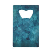 ターコイズエレガントマンダラ水の色パターン クレジットカード栓抜き (正面)