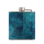 ターコイズエレガントマンダラ水の色パターン フラスク (裏面)