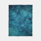 ターコイズエレガントマンダラ水の色パターン フリースブランケット (正面)