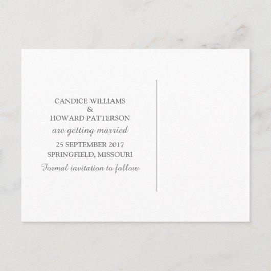 ターコイズエレガントレース日付ポストカードの保存 案内ポストカード (裏面)