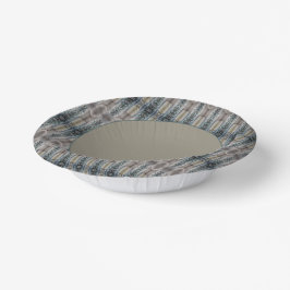 ターコイズエレガント及び灰色の茶色の模様 ペーパーボウル