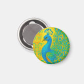 ターコイズエレガント孔雀の装飾 マグネット (正面/裏面)