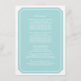 ターコイズエレガント簡易情報カード エンクロージャーカード