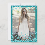 ターコイズエレガント紙吹雪フォトスイート16 招待状 (裏面)