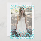 ターコイズエレガント紙吹雪フォトスイート16 招待状 (裏面)