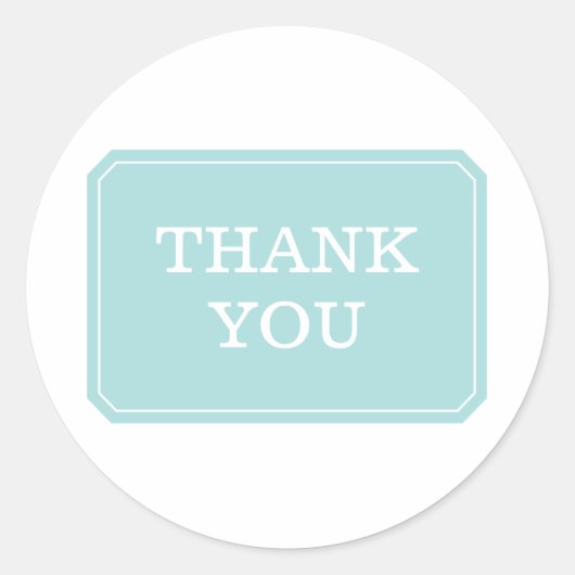 ターコイズエレガントSimple Thank You Stickers ラウンドシール (正面)