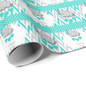 ターコイズエレファントベビーシャワー ラッピングペーパー (ロールコーナー)