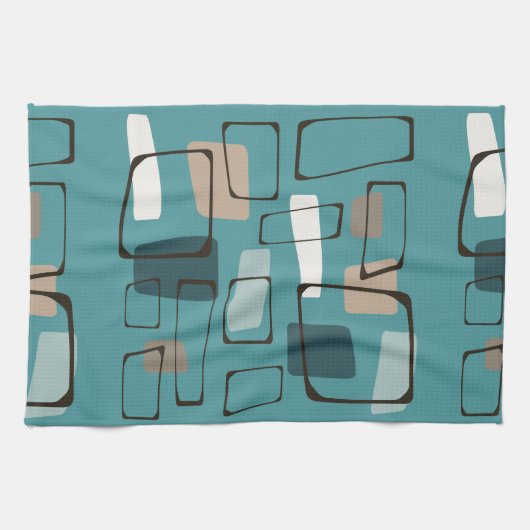 ターコイズエームズスタイルアート キッチンタオル (横)