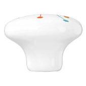 ターコイズオレンジアトミックスターバストミッドセンチュリー セラミックノブ (側面)