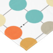 ターコイズオレンジクリームサークルミッドセンチュリーレトロ テーブルクロス (アングル)