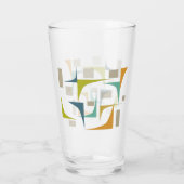 ターコイズオレンジグリーンコーナーズミッドセンチュリーレトロ タンブラーグラス (裏面)