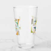 ターコイズオレンジグリーンコーナーズミッドセンチュリーレトロ タンブラーグラス (左)