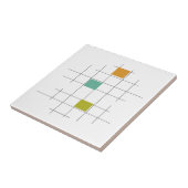 ターコイズオレンジグリーンラインスクウェアミッドセンチュリー タイル (側面)