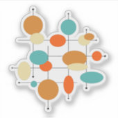 ターコイズオレンジサークルミッドセンチュリーモダン シール (正面)