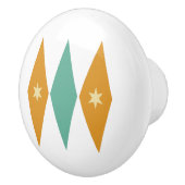 ターコイズオレンジダイアモンズクリームスターズミッドモダン セラミックノブ (右)