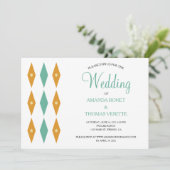 ターコイズオレンジダイヤモンドスターミッドセンチュリー結婚ズ 招待状 (スタンド正面)