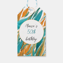 ターコイズオレンジビューティフルウォーターパーソナライズされたカラー ギフトタグ