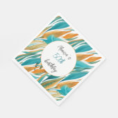 ターコイズオレンジビューティフル秋アート スタンダードランチョンナプキン (角)