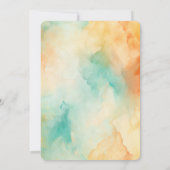 ターコイズオレンジピーチウォーターカラー 招待状 (裏面)