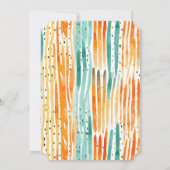 ターコイズオレンジピーチウォーターストライプカラー 招待状 (裏面)