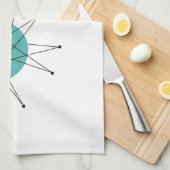 ターコイズオレンジフランシスコスターバストミッドセンチュリー キッチンタオル (四つ折り)