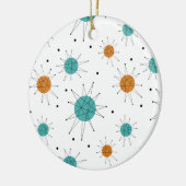 ターコイズオレンジフランシスコスターバストミッドセンチュリー セラミックオーナメント (左)