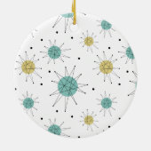 ターコイズオレンジフランシスコスターバストミッドセンチュリー セラミックオーナメント (裏面)