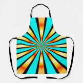 ターコイズオレンジブラックラジアルパターン エプロン (正面)