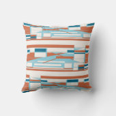 ターコイズオレンジホワイトロー地中海のドデザイン クッション (裏面)